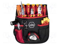 Kit: general purpose; Pcs: 18; for electricians; 1kV; belt pouch