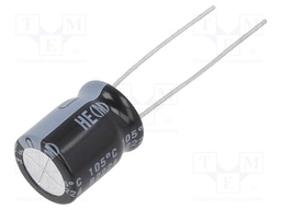 Capacitor: electrolytic; THT; 470uF; 16VDC; Ø10x12.5mm; Pitch: 5mm
