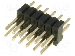 Pin header; pin strips; male; PIN: 12; straight; 1.27mm; THT; 2x6