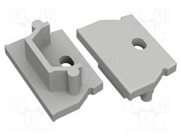 Cap for LED profiles; grey; ABS; Application: UNI12