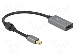 Adapter; HDMI socket,mini DisplayPort plug; 0.2m; black; grey
