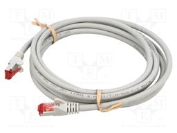 Patch cord; S/FTP; 6; stranded; Cu; LSZH; grey; 3m; halogen free