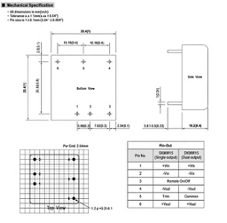 Converter: DC/DC; 15W; Uin: 18÷75V; Uout: 15VDC; Iout: 0÷3000mA; 20g