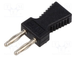 Connector: stackable safety shunt; 2mm banana; black; 10A; 30.4mm