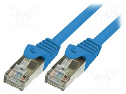 Patch cord; SF/UTP; 5e; stranded; CCA; PVC; blue; 2m; 26AWG