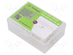 3mm; white warm; 30°; Kit: LED; 2700-3300K; plastic box; 100pcs.
