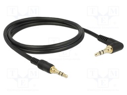 Cable; Jack 3.5mm 3pin plug,Jack 3.5mm 3pin angled plug; 1m