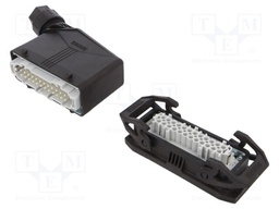 Connector: HDC; Type: with cable gland; Pitch: 104x27mm; 500V; 16A