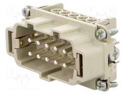 Connector: HDC; contact insert; male; C146; PIN: 10; 10+PE; size E10