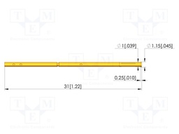Test probe socket; gold-plated; Flange height: 0.25mm