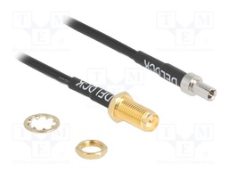 Cable; 220mm; RP-SMA female,TS-9 male; black; Øcable: 2.7mm; 50Ω