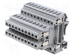 Splice terminal: rail; 0.2÷4mm2; ways: 2; terminals: 4; grey; 32A
