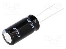Capacitor: electrolytic; THT; 10uF; 200VDC; Ø10x16mm; Pitch: 5mm