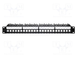 Patch panel; Size: 1U; Number of ports: 24