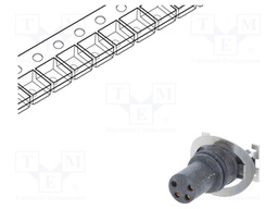 Connector: M8; female; PIN: 4; vertical; on PCBs; socket; 3A; 30V