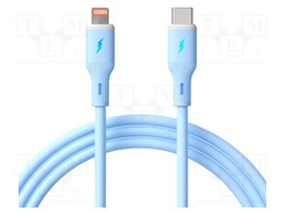 Cable; USB 2.0; Apple Lightning plug,USB C plug; nickel plated