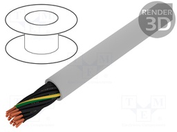 Wire; stranded; Cu; JZ-500-PUR; 18G1,5mm2; unshielded; grey; PUR