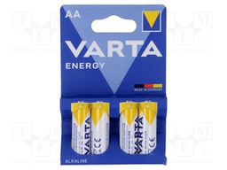 Battery: alkaline; AA; 1.5V; non-rechargeable; 4pcs; ENERGY