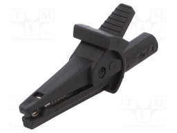 Crocodile clip; 10A; 600VDC; black; Grip capac: max.6mm