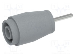 Connector: 4mm banana; socket; 25A; grey; nickel plated; insulated