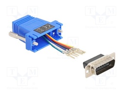 Adapter; D-Sub 15pin plug,RJ12 socket; blue