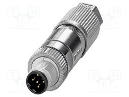 Connector: M12; plug; PIN: 2; 48V; straight; IP65; IDC; Contacts: CuSn