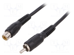 Cable; RCA socket,RCA plug; 10m; Colour: black