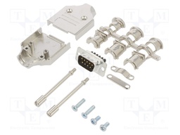 D-Sub; PIN: 9; male; shielded; straight; screw terminal; for cable