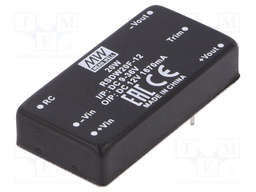 Converter: DC/DC; 20W; Uin: 9÷36V; 12VDC; Iout: 1670mA; 2"x1",DIP
