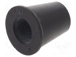 Grommet; caoutchouc; L: 17mm; -20÷80°C; Øcable: 9mm; black
