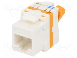 Socket; RJ45; PIN: 8; Keystone; Layout: 8p8c; IDC; angled 90°