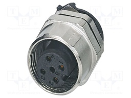 Connector: M12; socket; PIN: 4; female; 60V; straight; IP67; THR; 4A