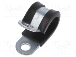 Fixing clamp; ØBundle : 17mm; W: 20mm; steel; Cover material: EPDM