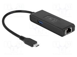 USB to Ethernet adapter; RJ45 socket,USB A socket,USB C plug