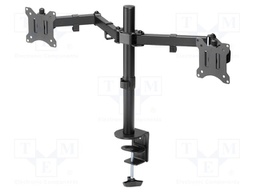 Holder; table edge; 8kg; 15÷32"; black; Arm len: 389mm; monitor x2