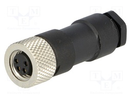Connector: M8; female; PIN: 4; straight; for cable; plug; 4A; 60V