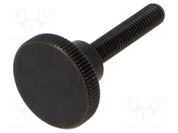 Knob; Ø: 20mm; Ext.thread: M5; 25mm; H: 11.5mm; steel; knurled