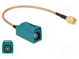 Cable; 200mm; Fakra Z female,RP-SMA male; transparent; 50Ω