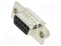 D-Sub; PIN: 9; plug; female; stamped and formed contacts; black