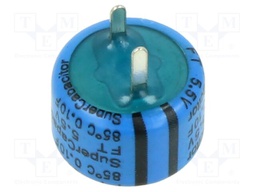 Capacitor: electrolytic; 0.1F; 5.5VDC; ESR: 16Ω; THT; -20÷+80%