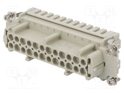 Connector: HDC; contact insert; female; DE; PIN: 24; 24+PE; crimped