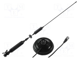 Antenna; CB; 0.72m; 3dBi; 500W; magnet; black; Len: 4m; UHF