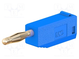 Plug; 2mm banana; 10A; 30VAC; 60VDC; blue; gold-plated; 0.5mm2
