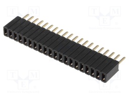 Socket; pin strips; female; PIN: 20; straight; 1.27mm; THT; 1x20
