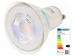 LED lamp; warm white; GU10; 230VAC; 355lm; 4.6W; 36°; 2700K