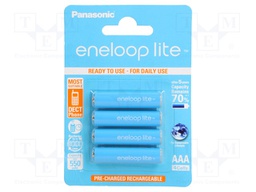 Re-battery: Ni-MH; AAA; 1.2V; 550mAh; ENELOOP LITE; Ø10.5x44.5mm