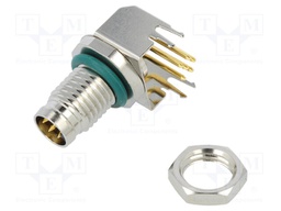 Connector: M8; male; PIN: 6; angled 90°; on PCBs; socket; 1.5A; 30V