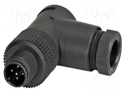 Connector: M12; plug; PIN: 5; 48V; angled; IP67; screw terminal; 4A
