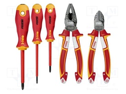 Kit: pliers, insulation screwdrivers; for electricians; 1kV