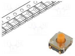Microswitch TACT; SPST-NO; Pos: 2; 0.05A/32VDC; SMT; none; 4N; 5.2mm